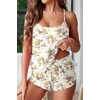 image:imageEkouaer Womens Cami Pajama Sets Soft Shorts Lingerie Set Camisole 2 Piece Cami Shorts Pj NightwearWhite Floral
