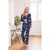 image:imageEkouaer Womens Pajama Sets 2 Piece Lounge Set Fall Winter Pajamas Long Sleeve Pjs Top and Pants Soft Pj Sets Loose SleepwearBlue White Flower