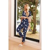image:imageEkouaer Womens Pajama Sets 2 Piece Lounge Set Fall Winter Pajamas Long Sleeve Pjs Top and Pants Soft Pj Sets Loose SleepwearBlue White Flower