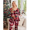 image:imageEkouaer Womens Pajama Sets 2 Piece Lounge Set Fall Winter Pajamas Long Sleeve Pjs Top and Pants Soft Pj Sets Loose SleepwearChristmas Snowman