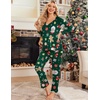 image:imageEkouaer Womens Pajama Sets 2 Piece Lounge Set Fall Winter Pajamas Long Sleeve Pjs Top and Pants Soft Pj Sets Loose SleepwearChristmas Snowman Green