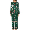 image:imageEkouaer Womens Pajama Sets 2 Piece Lounge Set Fall Winter Pajamas Long Sleeve Pjs Top and Pants Soft Pj Sets Loose SleepwearChristmas Snowman Green