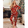 image:imageEkouaer Womens Pajama Sets 2 Piece Lounge Set Fall Winter Pajamas Long Sleeve Pjs Top and Pants Soft Pj Sets Loose SleepwearChristmas Snowman Red