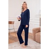 image:imageEkouaer Womens Pajama Sets 2 Piece Lounge Set Fall Winter Pajamas Long Sleeve Pjs Top and Pants Soft Pj Sets Loose SleepwearDark Blue