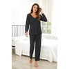 image:imageEkouaer Womens Pajama Sets 2 Piece Lounge Set Fall Winter Pajamas Long Sleeve Pjs Top and Pants Soft Pj Sets Loose SleepwearDark Gray