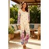 image:imageEkouaer Womens Pajama Sets 2 Piece Lounge Set Fall Winter Pajamas Long Sleeve Pjs Top and Pants Soft Pj Sets Loose SleepwearFlowersyellow Rose Red Blue