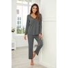 image:imageEkouaer Womens Pajama Sets 2 Piece Lounge Set Fall Winter Pajamas Long Sleeve Pjs Top and Pants Soft Pj Sets Loose SleepwearGray