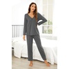 image:imageEkouaer Womens Pajama Sets 2 Piece Lounge Set Fall Winter Pajamas Long Sleeve Pjs Top and Pants Soft Pj Sets Loose SleepwearGray
