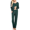 image:imageEkouaer Womens Pajama Sets 2 Piece Lounge Set Fall Winter Pajamas Long Sleeve Pjs Top and Pants Soft Pj Sets Loose SleepwearGreen
