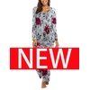 image:imageEkouaer Womens Pajama Sets 2 Piece Lounge Set Fall Winter Pajamas Long Sleeve Pjs Top and Pants Soft Pj Sets Loose SleepwearInk Flowers