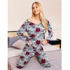 image:imageEkouaer Womens Pajama Sets 2 Piece Lounge Set Fall Winter Pajamas Long Sleeve Pjs Top and Pants Soft Pj Sets Loose SleepwearInk Flowers