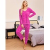 image:imageEkouaer Womens Pajama Sets 2 Piece Lounge Set Fall Winter Pajamas Long Sleeve Pjs Top and Pants Soft Pj Sets Loose SleepwearLeopardrose