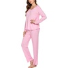 image:imageEkouaer Womens Pajama Sets 2 Piece Lounge Set Fall Winter Pajamas Long Sleeve Pjs Top and Pants Soft Pj Sets Loose SleepwearLight Pink