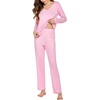 image:imageEkouaer Womens Pajama Sets 2 Piece Lounge Set Fall Winter Pajamas Long Sleeve Pjs Top and Pants Soft Pj Sets Loose SleepwearLight Pink