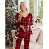 image:imageEkouaer Womens Pajama Sets 2 Piece Lounge Set Fall Winter Pajamas Long Sleeve Pjs Top and Pants Soft Pj Sets Loose SleepwearMedium Chessboardblack and Red