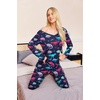 image:imageEkouaer Womens Pajama Sets 2 Piece Lounge Set Fall Winter Pajamas Long Sleeve Pjs Top and Pants Soft Pj Sets Loose SleepwearMulticolored Dinosaurs