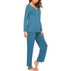 image:imageEkouaer Womens Pajama Sets 2 Piece Lounge Set Fall Winter Pajamas Long Sleeve Pjs Top and Pants Soft Pj Sets Loose SleepwearPeacock Blue