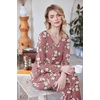 image:imageEkouaer Womens Pajama Sets 2 Piece Lounge Set Fall Winter Pajamas Long Sleeve Pjs Top and Pants Soft Pj Sets Loose SleepwearPink White Flower