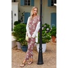 image:imageEkouaer Womens Pajama Sets 2 Piece Lounge Set Fall Winter Pajamas Long Sleeve Pjs Top and Pants Soft Pj Sets Loose SleepwearPink White Flower