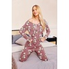 image:imageEkouaer Womens Pajama Sets 2 Piece Lounge Set Fall Winter Pajamas Long Sleeve Pjs Top and Pants Soft Pj Sets Loose SleepwearPink White Flower