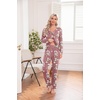 image:imageEkouaer Womens Pajama Sets 2 Piece Lounge Set Fall Winter Pajamas Long Sleeve Pjs Top and Pants Soft Pj Sets Loose SleepwearPink White Flower