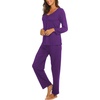 image:imageEkouaer Womens Pajama Sets 2 Piece Lounge Set Fall Winter Pajamas Long Sleeve Pjs Top and Pants Soft Pj Sets Loose SleepwearPurple