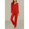 image:imageEkouaer Womens Pajama Sets 2 Piece Lounge Set Fall Winter Pajamas Long Sleeve Pjs Top and Pants Soft Pj Sets Loose SleepwearRed