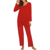 image:imageEkouaer Womens Pajama Sets 2 Piece Lounge Set Fall Winter Pajamas Long Sleeve Pjs Top and Pants Soft Pj Sets Loose SleepwearRed