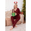 image:imageEkouaer Womens Pajama Sets 2 Piece Lounge Set Fall Winter Pajamas Long Sleeve Pjs Top and Pants Soft Pj Sets Loose SleepwearWine Red