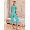 image:imageEkouaer Womens Pajama Sets Short Sleeve Sleepwear Button Up Pj Loungewear Top and Capri Pants with PocketsLight Blue Butterfly