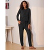 image:imageEkouaer Womens Pajamas Set Long Sleeve Loungewear Soft Lounge Set Joggers with PocketsBlack