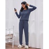 image:imageEkouaer Womens Pajamas Set Long Sleeve Loungewear Soft Lounge Set Joggers with PocketsBlack Dots