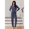 image:imageEkouaer Womens Pajamas Set Long Sleeve Loungewear Soft Lounge Set Joggers with PocketsBlack Dots