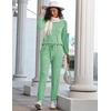 image:imageEkouaer Womens Pajamas Set Long Sleeve Loungewear Soft Lounge Set Joggers with PocketsBright Green