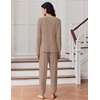 image:imageEkouaer Womens Pajamas Set Long Sleeve Loungewear Soft Lounge Set Joggers with PocketsBrown