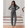 image:imageEkouaer Womens Pajamas Set Long Sleeve Loungewear Soft Lounge Set Joggers with PocketsDim Gray