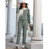 image:imageEkouaer Womens Pajamas Set Long Sleeve Loungewear Soft Lounge Set Joggers with PocketsGray Green