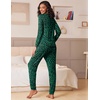 image:imageEkouaer Womens Pajamas Set Long Sleeve Loungewear Soft Lounge Set Joggers with PocketsGreen Leopard