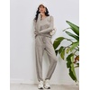 image:imageEkouaer Womens Pajamas Set Long Sleeve Loungewear Soft Lounge Set Joggers with PocketsKhaki