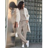 image:imageEkouaer Womens Pajamas Set Long Sleeve Loungewear Soft Lounge Set Joggers with PocketsKhaki