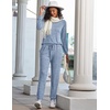 image:imageEkouaer Womens Pajamas Set Long Sleeve Loungewear Soft Lounge Set Joggers with PocketsLight Blue