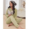 image:imageEkouaer Womens Pajamas Set Long Sleeve Loungewear Soft Lounge Set Joggers with PocketsLight Green