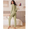 image:imageEkouaer Womens Pajamas Set Long Sleeve Loungewear Soft Lounge Set Joggers with PocketsLight Green