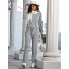 image:imageEkouaer Womens Pajamas Set Long Sleeve Loungewear Soft Lounge Set Joggers with PocketsLight Grey
