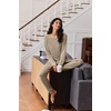 image:imageEkouaer Womens Pajamas Set Long Sleeve Loungewear Soft Lounge Set Joggers with PocketsLight Tan
