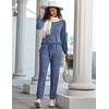 image:imageEkouaer Womens Pajamas Set Long Sleeve Loungewear Soft Lounge Set Joggers with PocketsNavy Blue