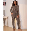 image:imageEkouaer Womens Pajamas Set Long Sleeve Loungewear Soft Lounge Set Joggers with PocketsPattern1 Leopard
