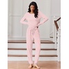image:imageEkouaer Womens Pajamas Set Long Sleeve Loungewear Soft Lounge Set Joggers with PocketsPink Stripe