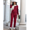 image:imageEkouaer Womens Pajamas Set Long Sleeve Loungewear Soft Lounge Set Joggers with PocketsRed Leopard