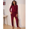 image:imageEkouaer Womens Pajamas Set Long Sleeve Loungewear Soft Lounge Set Joggers with PocketsRed Leopard